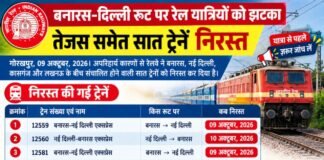 रेलवे ने सात ट्रेनों का संचालन किया रद्द, 10 अक्टूबर को भी यात्रियों को होगी परेशानी